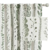 Cortinas MEETSKY Sage Green Linen Style 160x160cm 2 painéis