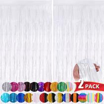 Cortinas Metálicas com Franjas NUWDHP - 1,0 x 2,5m (Pacote com 2) - Brancas