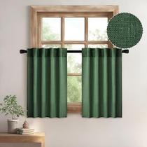Cortinas MIULEE 93x91 cm, mistura de linho, verde esmeralda, 2 painéis