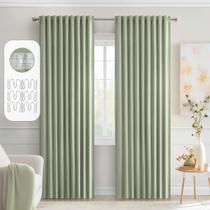 Cortinas MIULEE Back Tab Sage Green 229x229cm, conjunto de 2 painéis