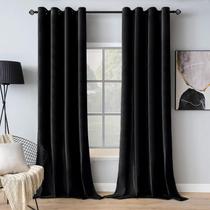 Cortinas MIULEE Black Velvet com 229 cm de comprimento, conjunto de 2 Cortinas MIULEE Black Velvet com 229 cm de comprimento, conjunto de 2