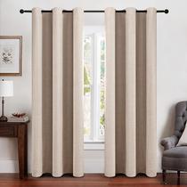 Cortinas MIULEE Blackout Linen Texture 100% Thermal Bege 42x84