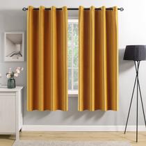 Cortinas MIULEE Blackout Velvet Mostarda Amarelo 132x160cm 2 painéis