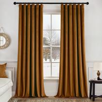 Cortinas MIULEE de veludo 127 x 229 cm, 2 painéis, marrom-dourado Cortinas MIULEE de veludo 127 x 229 cm, 2 painéis, marrom-dourado