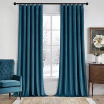 Cortinas MIULEE de veludo 229 x 127 cm, 2 painéis, azul pavão Cortinas MIULEE de veludo 229 x 127 cm, 2 painéis, azul pavão