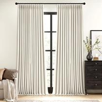 Cortinas MIULEE Natural Pinch plissadas 100% linho blackout