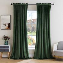 Cortinas MIULEE Olive Green Velvet 108 cm x 274 cm 2 painéis Cortinas MIULEE Olive Green Velvet 108 cm x 274 cm 2 painéis