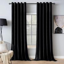 Cortinas MIULEE Velvet Black Grommet Thermal 72 x 84 polegadas, 2 painéis Cortinas MIULEE Velvet Black Grommet Thermal 72 x 84 polegadas, 2 painéis
