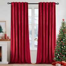 Cortinas MIULEE Velvet Blackout 213x213cm vermelhas 2 painéis Cortinas MIULEE Velvet Blackout 213x213cm vermelhas 2 painéis