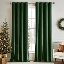 Cortinas MIULEE Velvet Emerald Green 132x213cm Conjunto de 2