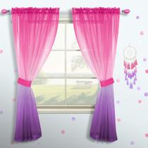 Cortinas Mrs.Naturall Pink Purple Gradient para quarto de meninas Cortinas Mrs.Naturall Pink Purple Gradient para quarto de meninas