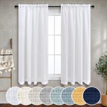 Cortinas Mrs.Naturall Solid White Flax Linen 137x137cm 2 painéis Cortinas Mrs.Naturall Solid White Flax Linen 137x137cm 2 painéis