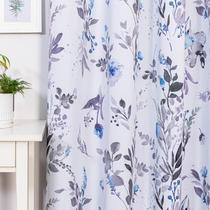 Cortinas MYSKY HOME Blue Floral Blackout 160x160cm 2 painéis