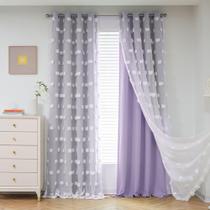 Cortinas MYSKY HOME Lilac Sheer 213x132cm para sala de estar Cortinas MYSKY HOME Lilac Sheer 213x132cm para sala de estar