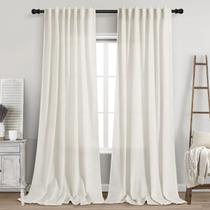 Cortinas Nanspring Extra Long 300 cm de linho, creme semitransparente Cortinas Nanspring Extra Long 300 cm de linho, creme semitransparente