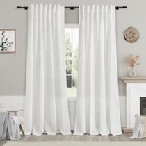 Cortinas Nanspring Linen, 213 cm de comprimento, 2 painéis, brancas Cortinas Nanspring Linen, 213 cm de comprimento, 2 painéis, brancas