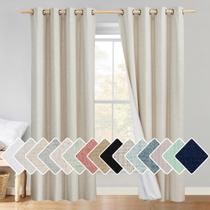 Cortinas NICETOWN Farmhouse Style 100% Blackout Linen 230 cm Cortinas NICETOWN Farmhouse Style 100% Blackout Linen 230 cm