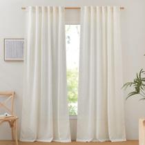 Cortinas NICETOWN Linen Blend Semi Sheer Burlap 240x240cm