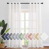 Cortinas NICETOWN, linho branco, 274 cm, conjunto extra longo de 2 painéis