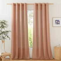 Cortinas NICETOWN: linho, linho, terracota, W140 x L213cm, 2 peças