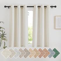 Cortinas NICETOWN Natural Short Linen Cafe W42 x L48 2 painéis