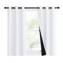 Cortinas NICETOWN Pure White 100% revestidas de blackout 37x50cm - 2 painéis