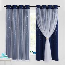 Cortinas NICETOWN Romantic Moon and Stars Blackout 132x160cm Cortinas NICETOWN Romantic Moon and Stars Blackout 132x160cm