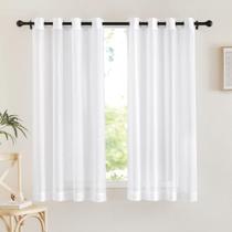 Cortinas NICETOWN Sheer Window Panel 54x160cm brancas (pacote com 2)