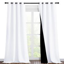 Cortinas NICETOWN White 100% Blackout 46x96in para Windows x2