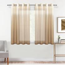 Cortinas Ombre Sheer DWCN - Linho Faux Taupe - 132x137cm (Conjunto com 2)