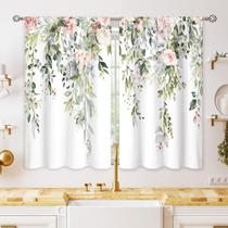Cortinas oolygoo Eucalyptus Botanical Leaves Pink Rose 66x91cm