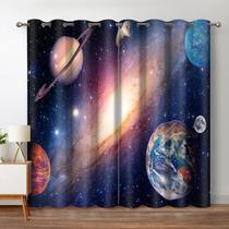Cortinas opacas Jekeno Galaxy Planet Outer Space 132x213cm