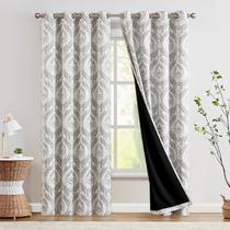 Cortinas oscurantes jinchan Medallón damasco 230 cm Gris 2 paneles Cortinas oscurantes jinchan Medallón damasco 230 cm Gris 2 paneles