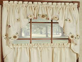 Cortinas para Cozinha Sweet Home Collection - Modelo Sunflower Cream