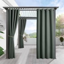 Cortinas para Exterior RYB HOME Aislantes Impermeables Opacas Verde Oscuro 52x240 cm