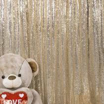 Cortinas para Fondo JYFLZQ Champagne con Lentejuelas 240cm x 240cm Cortinas para Fondo JYFLZQ Champagne con Lentejuelas 240cm x 240cm