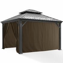 Cortinas para Gazebo RichSets 3x3,7m Impermeáveis 4 Painéis Marrom Cortinas para Gazebo RichSets 3x3,7m Impermeáveis 4 Painéis Marrom