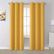 Cortinas para Quarto DUALIFE - Blackout, Amarelo Mostarda, 42x213cm (2 Painéis)