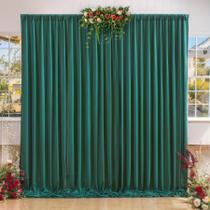 Cortinas para telón de fondo para fiesta 3x2 m verde cazador sin arrugas Cortinas para telón de fondo para fiesta 3x2 m verde cazador sin arrugas