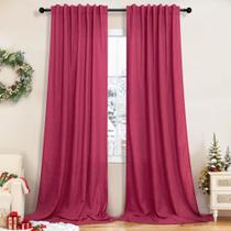 Cortinas Pitalk 52x213 cm, linho semitransparente, aba traseira, 2 painéis Cortinas Pitalk 52x213 cm, linho semitransparente, aba traseira, 2 painéis