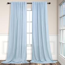 Cortinas Pitalk, azul claro, 213 cm de comprimento, sala de estar, 2 painéis Cortinas Pitalk, azul claro, 213 cm de comprimento, sala de estar, 2 painéis