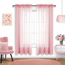 Cortinas Pitalk Blush Rose Gold Sheer 160x160cm 2 painéis