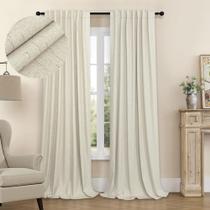 Cortinas Pitalk Burlap 229 cm de comprimento, 100% blackout, linho, bege Cortinas Pitalk Burlap 229 cm de comprimento, 100% blackout, linho, bege