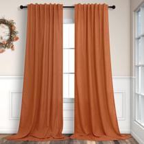 Cortinas Pitalk Burnt Orange, 213 cm de comprimento, sala de estar, 2 painéis