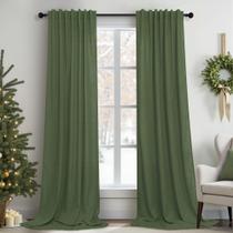 Cortinas Pitalk Christmas Olive Green Linen 2 painéis 270cm Cortinas Pitalk Christmas Olive Green Linen 2 painéis 270cm