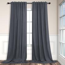 Cortinas Pitalk, cinza escuro, linho, 213 cm de comprimento, conjunto de 2 painéis Cortinas Pitalk, cinza escuro, linho, 213 cm de comprimento, conjunto de 2 painéis