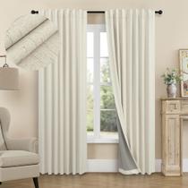 Cortinas Pitalk Darkening, 183 cm de comprimento, Coastal Linen, 2 painéis Cortinas Pitalk Darkening, 183 cm de comprimento, Coastal Linen, 2 painéis