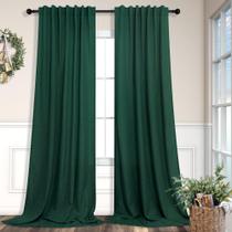 Cortinas Pitalk Hunter Green 52x213 cm Linen Blend 2 painéis