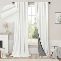 Cortinas Pitalk Ivory 100% Blackout 244 cm l x 244 cm l 2 painéis Cortinas Pitalk Ivory 100% Blackout 244 cm l x 244 cm l 2 painéis