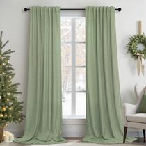 Cortinas Pitalk Light Sage, 213 cm de comprimento, linho, conjunto de 2 painéis Cortinas Pitalk Light Sage, 213 cm de comprimento, linho, conjunto de 2 painéis